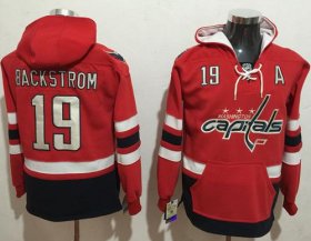 Wholesale Cheap Capitals #19 Nicklas Backstrom Red Name & Number Pullover NHL Hoodie