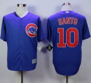 Wholesale Cheap Cubs #10 Ron Santo Blue New Cool Base Stitched MLB Jersey