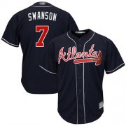 Wholesale Cheap Braves #7 Dansby Swanson Navy Blue Cool Base Stitched Youth MLB Jersey