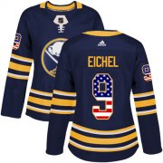 Wholesale Cheap Adidas Sabres #9 Jack Eichel Navy Blue Home Authentic USA Flag Women's Stitched NHL Jersey