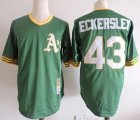 Wholesale Cheap Mitchell And Ness 1989 Athletics #43 Dennis Eckersley Green Throwback Stitched MLB Jersey