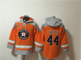 Wholesale Cheap Men\'s Houston Astros #44 Yordan Alvarez Orange Ageless Must-Have Lace-Up Pullover Hoodie