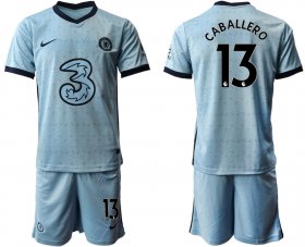 Wholesale Cheap Men 2020-2021 club Chelsea away Light blue 13 Soccer Jerseys