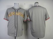 Wholesale Cheap Giants Blank Grey USMC Cool Base Stitched MLB Jersey