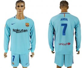 Wholesale Cheap Barcelona #7 Arda Away Long Sleeves Soccer Club Jersey