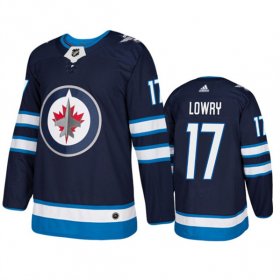 Wholesale Cheap Men\'s Winnipeg Jets #17 Adam Lowry Navy Stitched Jersey