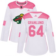 Wholesale Cheap Adidas Wild #64 Mikael Granlund White/Pink Authentic Fashion Women's Stitched NHL Jersey