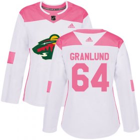 Wholesale Cheap Adidas Wild #64 Mikael Granlund White/Pink Authentic Fashion Women\'s Stitched NHL Jersey