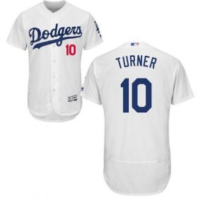 Wholesale Cheap Dodgers #10 Justin Turner White Flexbase Authentic Collection Stitched MLB Jersey