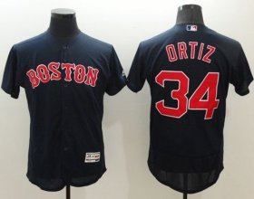 Wholesale Cheap Red Sox #34 David Ortiz Navy Blue Flexbase Authentic Collection Stitched MLB Jersey