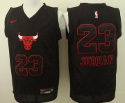 Wholesale Cheap Men's Chicago Bulls #23 Michael Jordan Black Bull Head Fashion Stitched NBA Nike Swingman Jersey