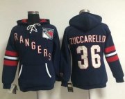 Wholesale Cheap New York Rangers #36 Mats Zuccarello Navy Blue Women's Old Time Heidi NHL Hoodie