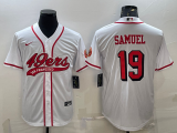Wholesale Cheap Men's San Francisco 49ers #19 Deebo Samuel New White With Patch Cool Base Stitched Baseball Jersey