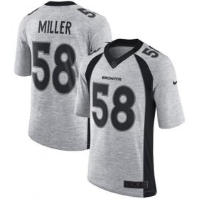Wholesale Cheap Nike Broncos #58 Von Miller Gray Men\'s Stitched NFL Limited Gridiron Gray II Jersey