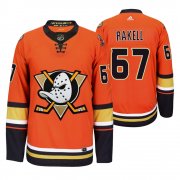 Wholesale Cheap Anaheim Ducks #67 Rickard Rakell Men's 2019-20 Third Orange Alternate Stitched NHL Jersey