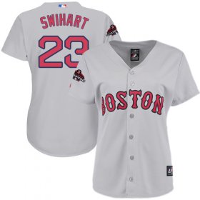 Wholesale Cheap Red Sox #23 Blake Swihart Grey Road 2018 World Series Women\'s Stitched MLB Jersey