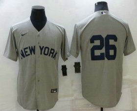 Wholesale Cheap Men\'s New York Yankees #26 DJ LeMahieu 2021 Grey Field of Dreams Cool Base Stitched Baseball Jersey
