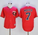 Wholesale Cheap Twins #7 Joe Mauer Red New Cool Base Stitched MLB Jersey