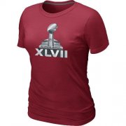 Wholesale Cheap Women's NFL Super Bowl XLVII Logo T-Shirt Red