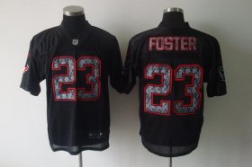 Wholesale Cheap Sideline Black United Texans #23 Arian Foster Black Stitched NFL Jersey