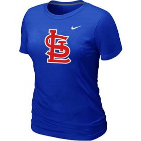 Wholesale Cheap Women\'s St.Louis Cardinals Heathered Nike Blue Blended T-Shirt