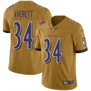 Wholesale Cheap Nike Ravens #34 Anthony Averett Gold Men's Stitched NFL Limited Inverted Legend Jersey