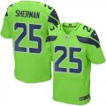 Wholesale Cheap Nike Seahawks #25 Richard Sherman Green Men's Stitched NFL Elite Rush Jersey