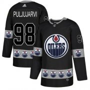Wholesale Cheap Adidas Oilers #98 Jesse Puljujarvi Black Authentic Team Logo Fashion Stitched NHL Jersey
