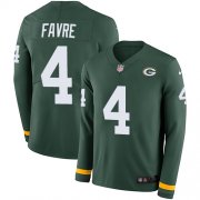 Wholesale Cheap Nike Packers #4 Brett Favre Green Team Color Men's Stitched NFL Limited Therma Long Sleeve Jersey