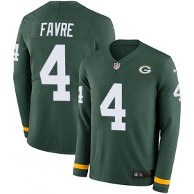 Wholesale Cheap Nike Packers #4 Brett Favre Green Team Color Men\'s Stitched NFL Limited Therma Long Sleeve Jersey