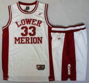 Wholesale Cheap Lower Merion #33 Kobe Bryant White Basketball Jerseys Shorts Suits