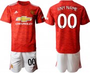 Wholesale Cheap Men 2020-2021 club Manchester United home customized red Soccer Jerseys
