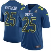 Wholesale Cheap Nike Seahawks #25 Richard Sherman Navy Men's Stitched NFL Game NFC 2017 Pro Bowl Jersey