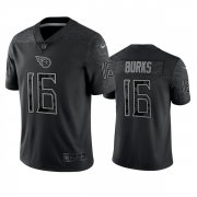 Wholesale Cheap Men's Tennessee Titans #16 Treylon Burks Black Reflective Limited Stitched Football Jersey