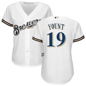 Wholesale Cheap Brewers #19 Robin Yount White Home Women\'s Stitched MLB Jersey