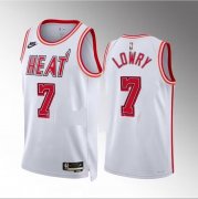 Wholesale Cheap Men's Miami Heat #7 Kyle Lowry White Classic Edition Stitched Basketball Jersey