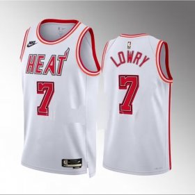 Wholesale Cheap Men\'s Miami Heat #7 Kyle Lowry White Classic Edition Stitched Basketball Jersey