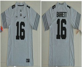Wholesale Cheap Men\'s Ohio State Buckeyes #16 J.T. Barrett Gridiron Gray Stitched College Football Nike NCAA Jersey
