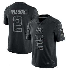 Cheap Men\'s New York Jets #2 Zach Wilson Black Reflective Limited Stitched Jersey