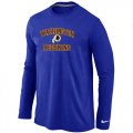Wholesale Cheap Nike Washington Redskins Heart & Soul Long Sleeve T-Shirt Blue