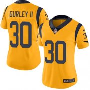 Wholesale Cheap Nike Rams #30 Todd Gurley II Gold Women's Stitched NFL Limited Rush Jersey