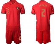 Wholesale Cheap Men 2021 European Cup Portugal home red 2 Soccer Jersey