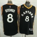 Wholesale Cheap Men's Toronto Raptors #8 Bismack Biyombo Black With Gold New NBA Rev 30 Swingman Jersey