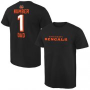 Wholesale Cheap Men's Cincinnati Bengals Pro Line College Number 1 Dad T-Shirt Black