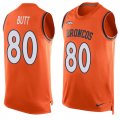 Wholesale Cheap Nike Broncos #80 Jake Butt Orange Team Color Men's Stitched NFL Limited Tank Top Jersey