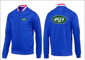 Wholesale Cheap NFL New York Jets Team Logo Jacket Blue_1