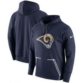 Wholesale Cheap Men\'s Los Angeles Rams Nike Navy Champ Drive Vapor Speed Performance Pullover Hoodie