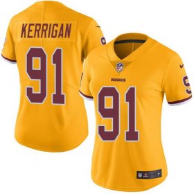 Wholesale Cheap Nike Redskins #91 Ryan Kerrigan Gold Women\'s Stitched NFL Limited Rush Jersey