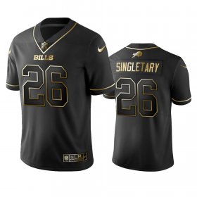 Wholesale Cheap Men\'s Buffalo Bills #26 Devin Singletary Black 2019 Golden Edition Limited Stitched NFL Jersey