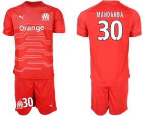 Wholesale Cheap Marseille #30 Mandanda Red Goalkeeper Soccer Club Jersey